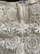 Ellison Women&#39;s Ivory Lace Overlay Dress Size M Lined &amp; Lovely Small Stain - £15.51 GBP