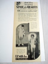 1930 Ad E-Z Mills Illustrated Children&#39;s Underwear - £7.18 GBP