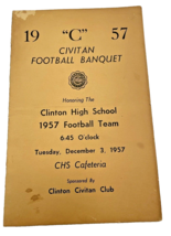 Program High School Football Banquet 1957 Clinton Tennessee TN Sports - $18.55