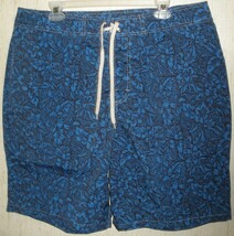 * EXCELLENT MENS OLD NAVY BLACK &amp; BLUE HAWAIIAN FLORAL BOARD SHORTS   SI... - $18.65