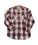 Surf Pendleton Men’s Button Up Shirt Sz L Plaid Cotton Flannel Red Cream BLK NEW - $49.45