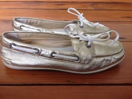 Sperry Topsiders Gold Leather Preppy Boat Shoe Driving Moccassin Loafers... - $36.99