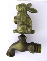 Vintage Flora and Fauna Solid Brass Bunny Rabbit Faucet Spigot Heavy Taiwan - £31.09 GBP