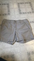 Eddie Bauer Size 6 Tan Button back Pocket 98% Cotton Blend Shorts 3998 - $26.88