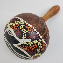 Vintage Hand Painted Maraca Gorgeous Folk Art 9 Inch - $26.18