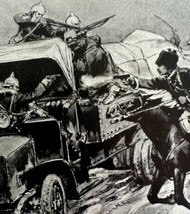 Cossacks Raid German Motor Supply Train On Horseback WW1 Print 1917 SmDwC5 - $29.99