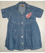 EXCELLENT GIRLS NHL DETROIT Red Wings BLUE JEAN DRESS  SIZE 3T - £14.75 GBP