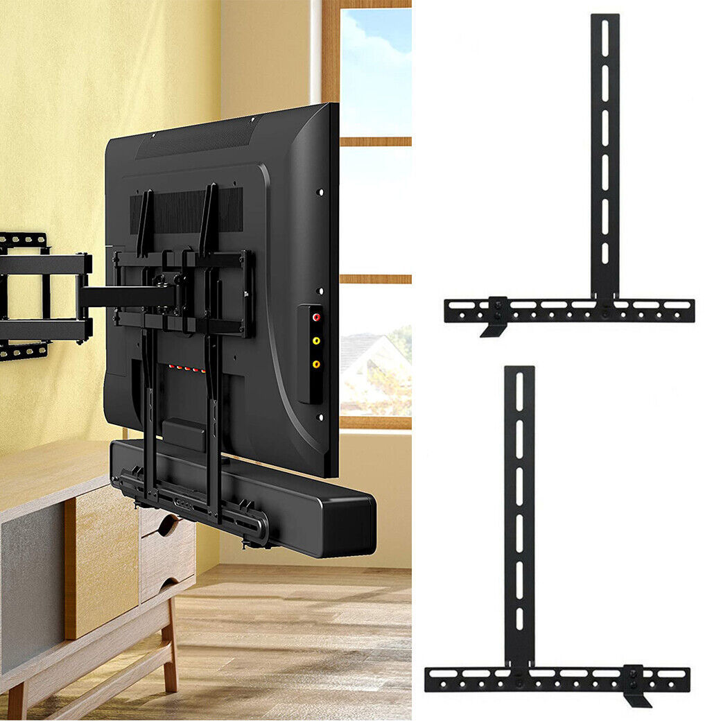 Adjustable Sound Bar Playbar Speaker Tv Bracket Vesa Mount Holder Capacity 22Lbs