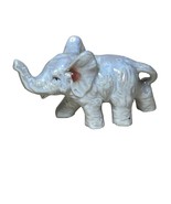 Vintage White Iridescent Ceramic Elephant Trunk Raised Japan - $14.85