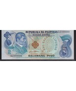 PHILIPPINES  P-166 2 Piso 1981 SOLID SN# QZ999999 CRISP GEM MINT RARE! - $28.00