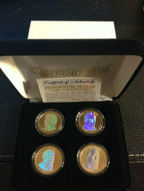 2011 USA MINT HOLOGRAM PRESIDENTIAL $1 DOLLAR 4 COIN SET Gift Box Certified - £17.19 GBP