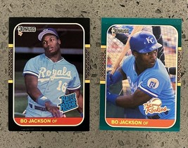 Bo Jackson 1987 Donruss #35 &amp; #14 The Rookies RC Royals NM-MT Rookie Cards (2) - £11.32 GBP