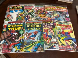 Mixed Lot Of 9 Marvel Team-Up Spider-Man Comic Books Bronze Age - £47.27 GBP