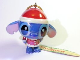 Disney Santa Stitch Iridescent Jointed Figure Charm Keychain - Japan Import - £14.86 GBP