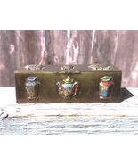 1920's Qing Dynasty Brass Cloisonné Stamp Box - $85.00
