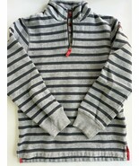 MINI BODEN Boy’s Gray Quarter Zip Striped Cotton Sweatshirt Size 10 Y - $34.12 CAD