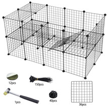56&quot; Two-Storey Dog Playpen Crate 36 Panel Fence Pet Play Pen Exercise Pu... - $72.99