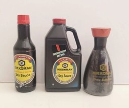 ZURU 5 MINI BRANDS KIKKOMAN SOY SAUCE Lot Of 3 Jug Bottle Restaurant Decor - £7.72 GBP