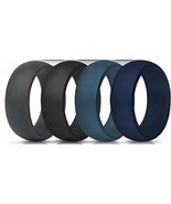 Silicone Wedding Rings (Set of 4) Color - Classic Combo 2 Mens Safety Ri... - £13.84 GBP