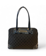 GUCCI Tote Bag Shoulder GG Canvas Patent Leather Black Authentic MBa1932 - $196.39