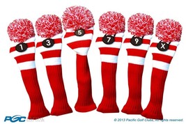 Christmas GIFT Golf Headcover Set NEW 1 3 5 7 9 X Classic RED WHITE KNIT... - $94.56 CAD