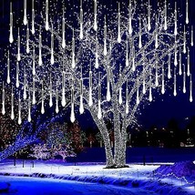 Christmas Lights Outdoor 8 Tubes Meteor Shower Lights LED Snow Falling Icicle Ca - $37.14