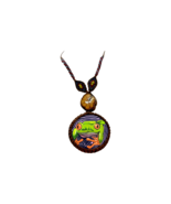 Kambo Frog Aya Vine Macrame Necklace | Handwoven Kambo Frog Amulet - £28.41 GBP