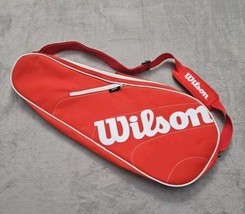 Wilson Tennis Racquet Bag, Red, Excellent Condition, With Side Pocket - £16.63 GBP