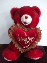 Dan Dee Sweetheart Teddy Bear Plush 2009 Valentine Red Heart Cute Stuffe... - $23.76