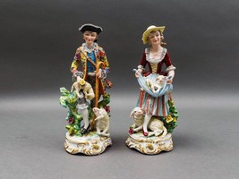 Meissen Germany Antique Fine Porcelain Shepard &amp; Shepardess Figurine Pair - £31,506.48 GBP