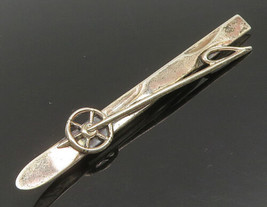 BEAU 925 Sterling Silver - Vintage Ski With Pole Sports Brooch Pin - BP9441 - £30.35 GBP