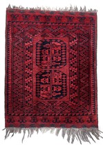 Handmade Vintage Afghan Ersari Rug 2.2&#39; x 2.9&#39; (70cm x 89cm) 1940s -1C1078 - $222.66 CAD