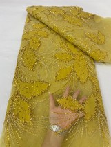 YQOINFKS Sewing Sequin Lace Embroidered Tulle Swiss Voile Fabrics Textile Beaded - £86.09 GBP+