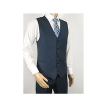 Men Suit BERLUSCONI Turkey 100% Italian Wool Super 180's 3pc Vested #Ber18 Blue image 8