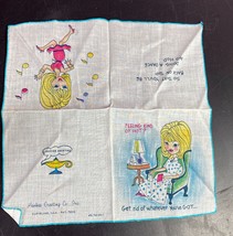 Get Well Felling Hot Hankie Greeting Co Handkerchief Unique Gift Vintage - £7.90 GBP