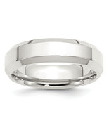 Silver 6mm Beveled Edge Size 8.5 Band QBEC060 - $143.12 CAD
