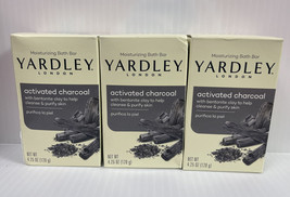 3 Bars Yardley London Activated Charcoal Moisturizing Bath Bar Soap 4.25... - £13.42 GBP