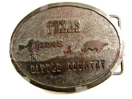 1973 Texas Cattle Country Nutrena Feedsl Belt Buckle By Wyoming Studio Arts - $54.44