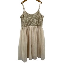 Abercrombie Sequin Tulle Gold Ivory Dress Small - £15.68 GBP