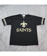 NFL Shirt Womens Large 10/12 Black Casual Athletic NFL New Orleans Saint... - £17.76 GBP