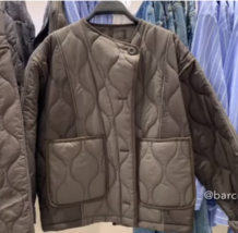 ZARA NEW 2024. DARK KHAKI QUILTED PUFFER JACKET WATER REPELLENT. 2969/28... - $126.05