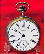 ca 1907 ELGIN SIZE 18s POCKET WATCH GOLD FILLED OPEN FACE 24 HOUR DIAL S... - $384.50 CAD