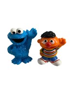 Sesame Street Cookie Monster Ernie Waving PVC Figures 3&quot; Tall 2010 Hasbro - $11.88