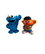 Sesame Street Cookie Monster Ernie Waving PVC Figures 3&quot; Tall 2010 Hasbro - $11.88