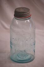 Blue Atlas Strong Shoulder Mason Glass Canning Jar w Zinc Lid  2 Quart V... - $39.59