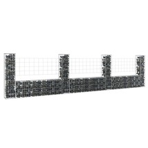 vidaXL U-Shaped Gabion Basket with Iron Posts, Retaining Wall, 12 ft x 4 ft - $276.49