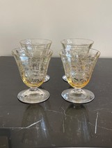 Vintage Set of 4 Fostoria Versailles Topaz Oyster Fruit Cocktail Glasses - £46.69 GBP