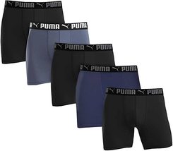 PUMA Men&#39;s Microfiber Boxer Brief, 5-Pack - Blue, Gray and Black X-Large - £27.40 GBP