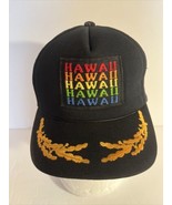 VTG Hawaii SnapBack Trucker Hat Rainbow Sun Wave Beach Black Intercontin... - £23.53 GBP