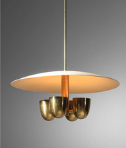 1950&#39;s Mid Century Antique 4 Light Modern Raw Brass Pendant Sputnik chandelier - $607.41